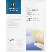 Business Source Bright White Premium-quality Address Labels [LABEL;IJ/LSR;1X2.6;WE;750-PK]