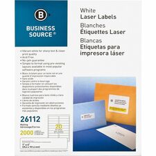 Business Source Bright White Premium-quality Address Labels [LABEL;IJ/LSR;1X4;WE;2000-PK]
