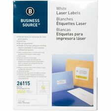 Business Source Bright White Premium-quality Address Labels [LABEL;IJ/LSR;1.3X4;WE;3500-PK]