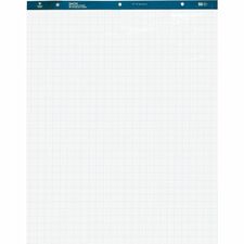 Business Source Quad Easel Pad - 50 Sheets - 15 lb Basis Weight - 27" x 34" - White Paper - Perforated - 4 / Carton