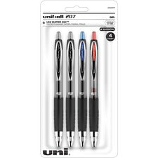 uniball&trade; 207 Gel Pen [PEN;GEL;207;RTRCT;0.7MM;4PK-PK]
