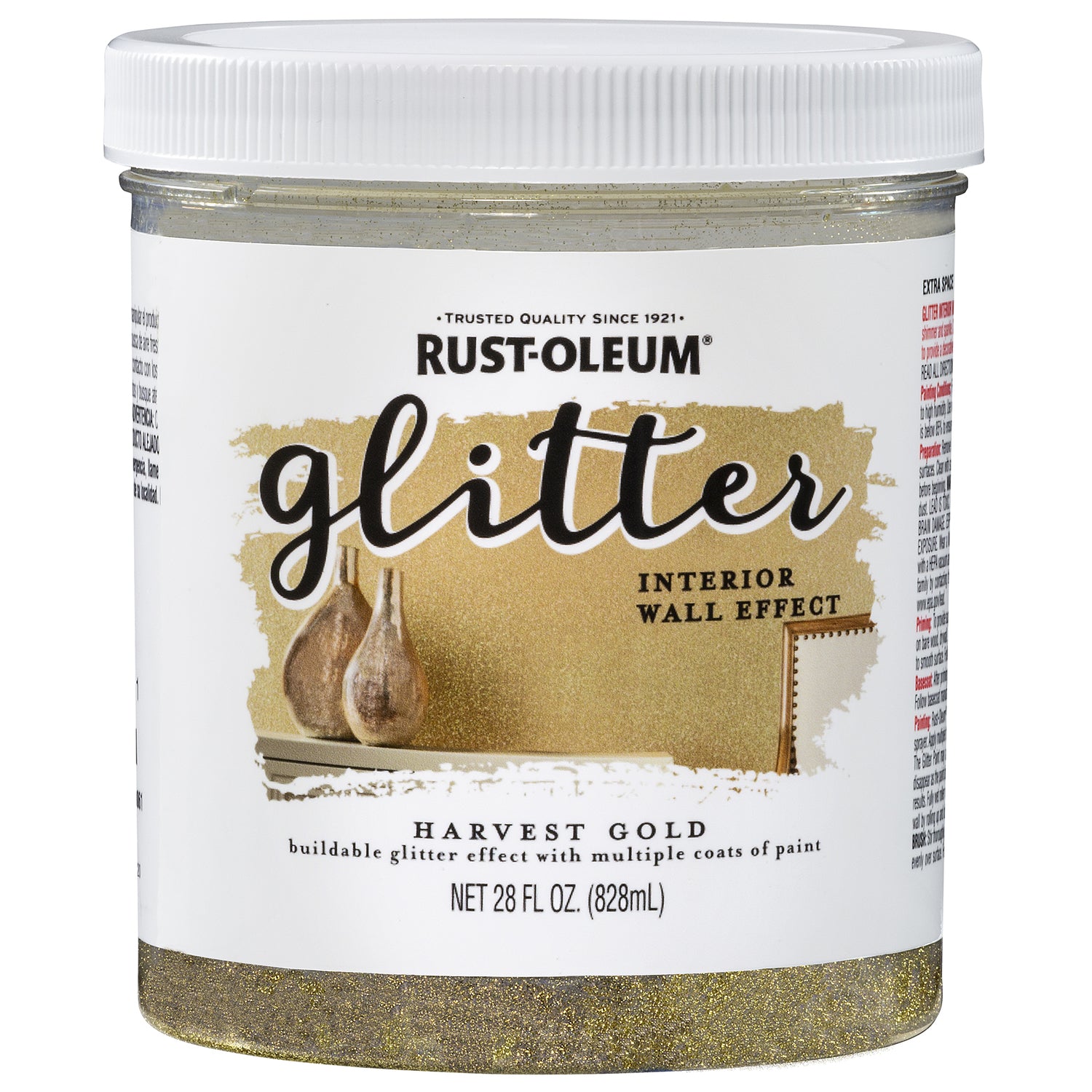 Rust-Oleum Glitter Harvest Gold Water-Based Glitter Paint Interior 28 oz - Case of 2