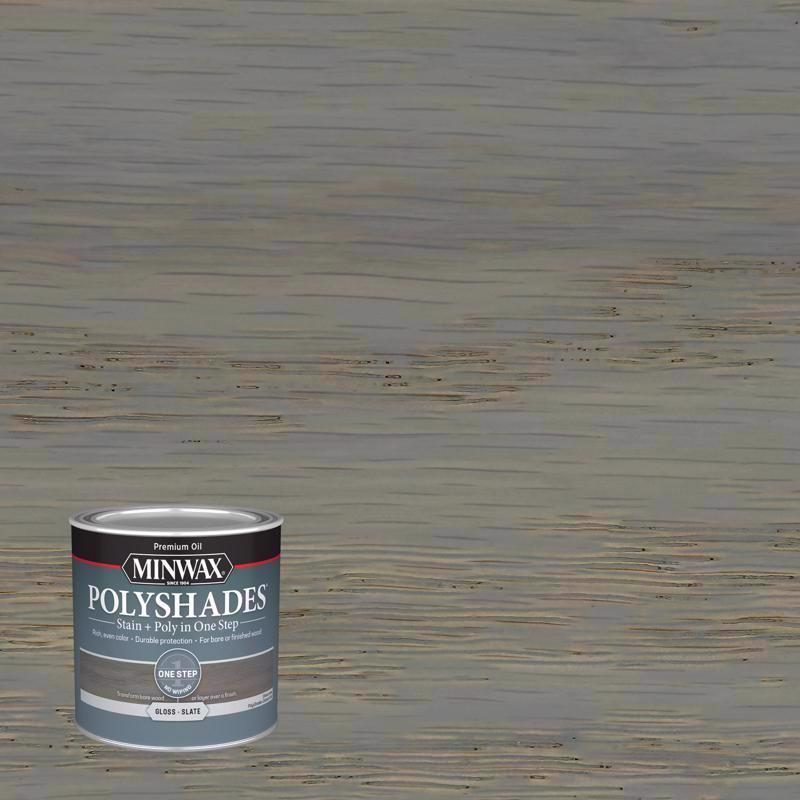 MINWAX - Minwax Polyshades Semi-Transparent Gloss Slate Oil-Based Stain/Polyurethane Finish 0.5 pt - Case of 4
