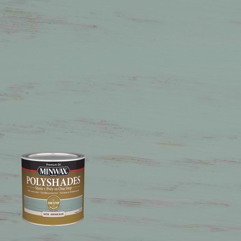 MINWAX - Minwax Polyshades Semi-Transparent Satin Vintage Blue Oil-Based Stain/Polyurethane Finish 0.5 pt - Case of 4
