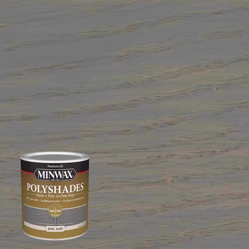 MINWAX - Minwax Polyshades Semi-Transparent Satin Slate Oil-Based Stain/Polyurethane Finish 1 qt - Case of 4