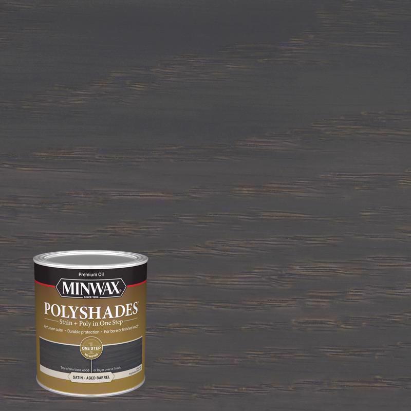 MINWAX - Minwax Polyshades Semi-Transparent Satin Aged Barrel Oil-Based Stain/Polyurethane Finish 1 qt - Case of 4