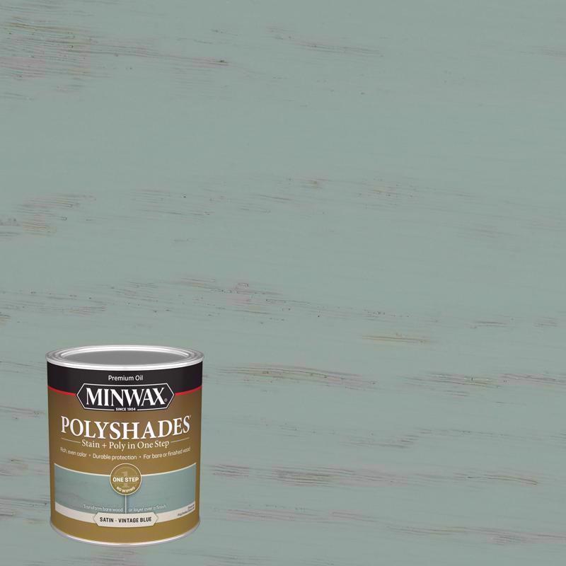 MINWAX - Minwax Polyshades Semi-Transparent Satin Vintage Blue Stain/Polyurethane Finish 1 qt - Case of 4