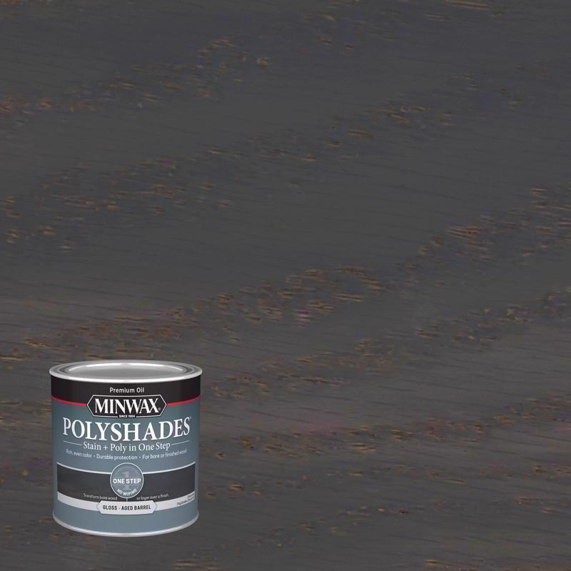 MINWAX - Minwax PolyShades Semi-Transparent Gloss Aged Barrel Stain/Polyurethane Finish 0.5 pt - Case of 4