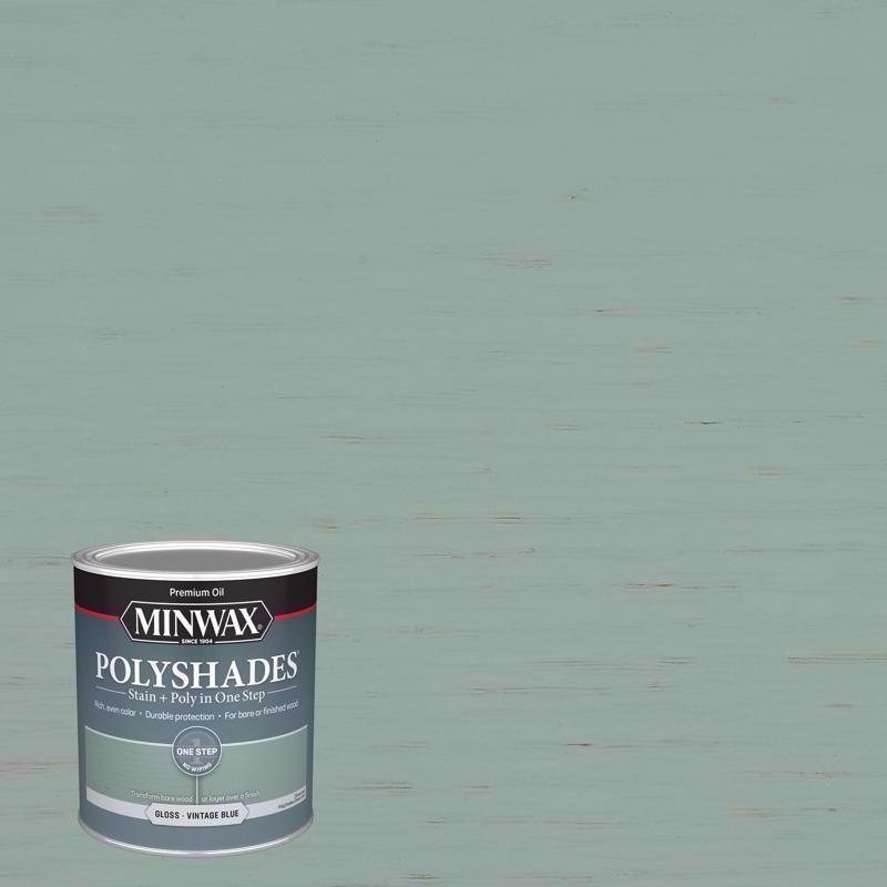 MINWAX - Minwax Polyshades Semi-Transparent Gloss Vintage Blue Stain/Polyurethane Finish 1 qt