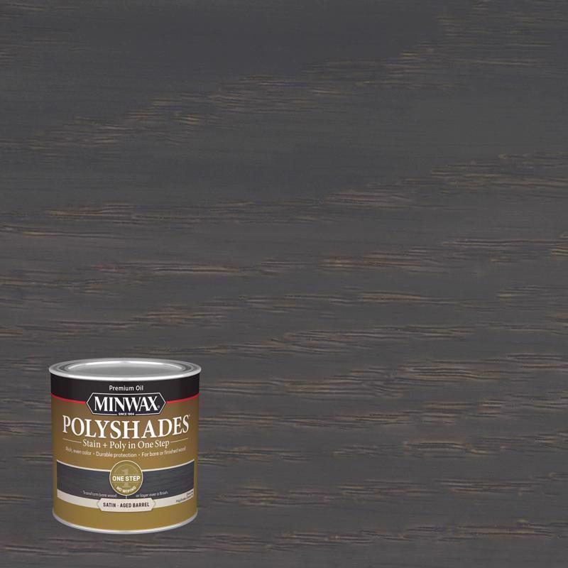 MINWAX - Minwax PolyShades Semi-Transparent Satin Aged Barrel Stain/Polyurethane Finish 0.5 pt - Case of 4