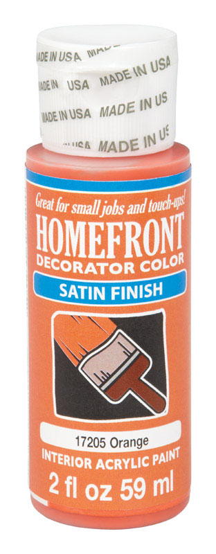 HOMEFRONT - Homefront Decorator Color Satin Orange Hobby Paint 2 oz - Case of 3
