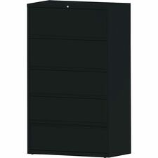 Lorell Fortress Lateral File with Roll-Out Shelf [FILE;LAT;RCD;5-DWR;BK;42"-EA]