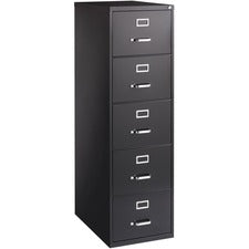Lorell Fortress Series 26-1/2" Commercial-Grade Vertical File Cabinet [FILE;VRT;5DR;26.5";LGL;BK-EA]