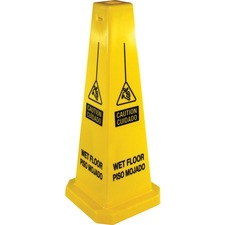 Genuine Joe Bright 4-sided Caution Safety Cone [CONE;SAFETY;24";4-SIDED;YW-EA]