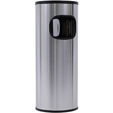 Genuine Joe Fire-safe 3-Gallon Ashtray Receptacle [ASHTRAY;3 GAL BIN;STNLS STL-EA]