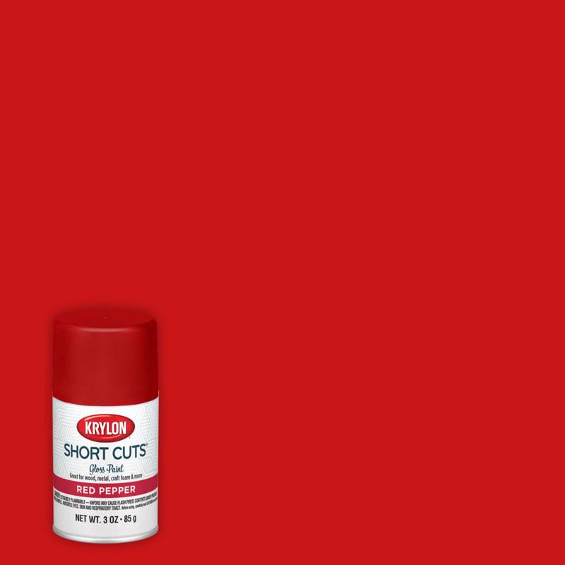 KRYLON - Krylon Short Cuts Gloss Red Pepper Spray Paint 3 oz - Case of 6