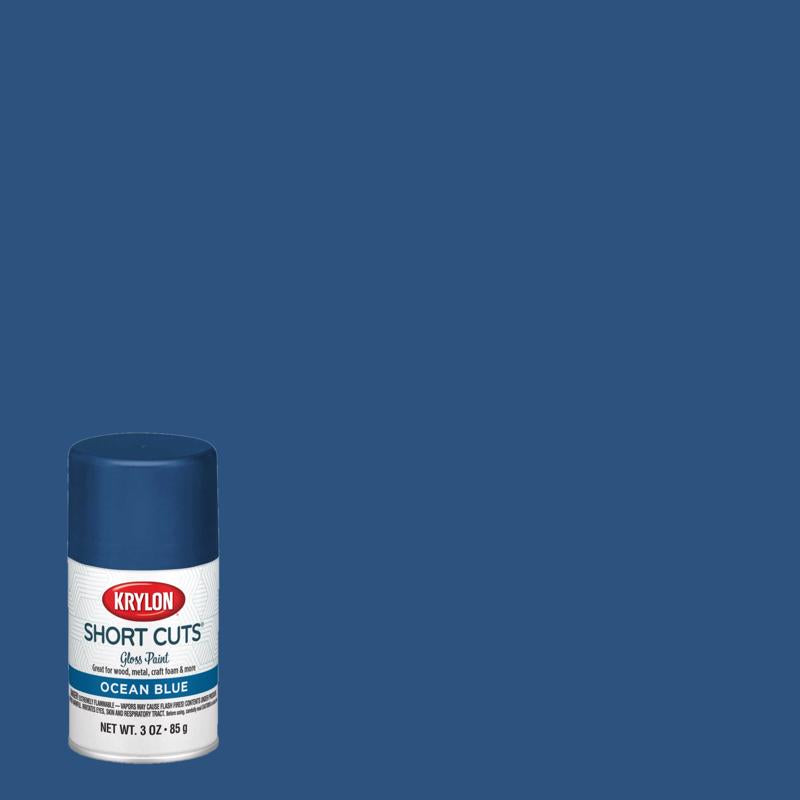 KRYLON - Krylon Short Cuts Gloss Ocean Blue Spray Paint 3 oz - Case of 6