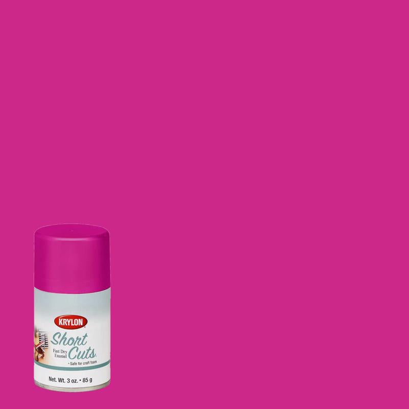 KRYLON - Krylon Short Cuts Gloss Hot Pink Spray Paint 3 oz - Case of 6