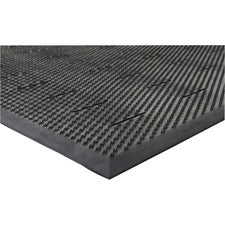 Genuine Joe Free Flow Comfort Anti-fatigue Mat - 48" Length x 36" Width x 0.500" Thickness - Rubber - Black - 1Each