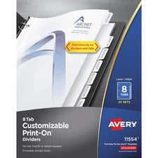 Avery&reg; Customizable Print-On Dividers [DIVIDERS;PRINT-ON;8TAB;25ST-BX]