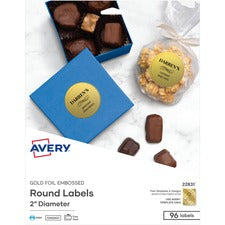 Avery&reg; Promotional Label [LABEL;ROUND;2";GOLD FOIL-PK]