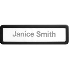 Lorell Recycled Cubicle Nameplate - 1 Each - 0.9" Width x 2.7" Height - Wall - Plastic - Black