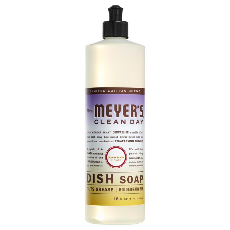 MRS. MEYER'S - Mrs. Meyer's Clean Day Compassion Flower Scent Liquid Dish Soap 16 oz 1 pk - Case of 6