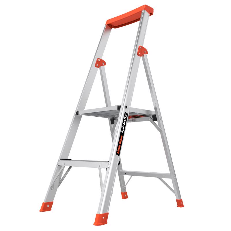 LITTLE GIANT LADDER SYSTEMS - Little Giant Ladder Systems Flip-N-Lite 4 ft. H Aluminum Step Ladder Type IA 300 lb. capacity