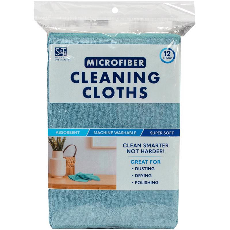 SCHROEDER & TREMAYNE - Schroeder & Tremayne Microfiber Cleaning Cloth 12 in. W X 16 in. L 12 pk