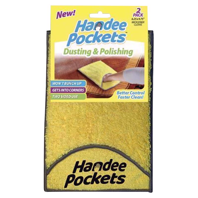 HANDEE POCKETS - Handee Pockets Microfiber Cleaning Cloth 6.25 in. W X 9.75 in. L 2 pk - Case of 6 [33424]