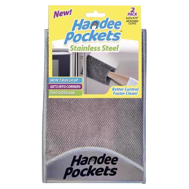 HANDEE POCKETS - Handee Pockets Microfiber Cleaning Cloth 6.25 in. W X 9.75 in. L 2 pk - Case of 6 [33324]