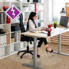 Computex&reg; Anti-Static Vinyl Lipped Chair Mat for Carpets up to 3/8" - 36" x 48"