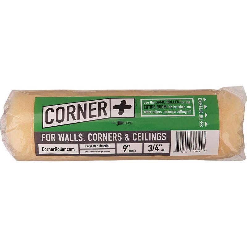 CORNER + ROLLER - Corner + Roller Polyester 9 in. W X 3/4 in. Paint Roller Cover 1 pk