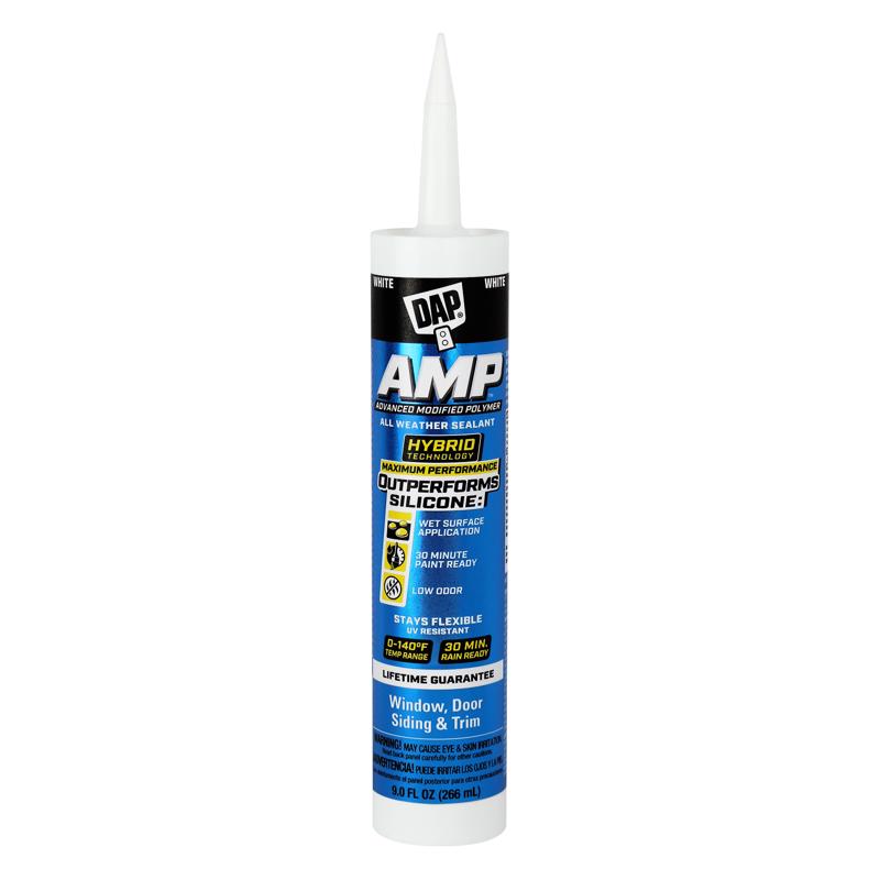 DAP - DAP AMP White Polymer Advanced Hybrid Caulk Sealant 9 oz - Case of 12 [7079800760]