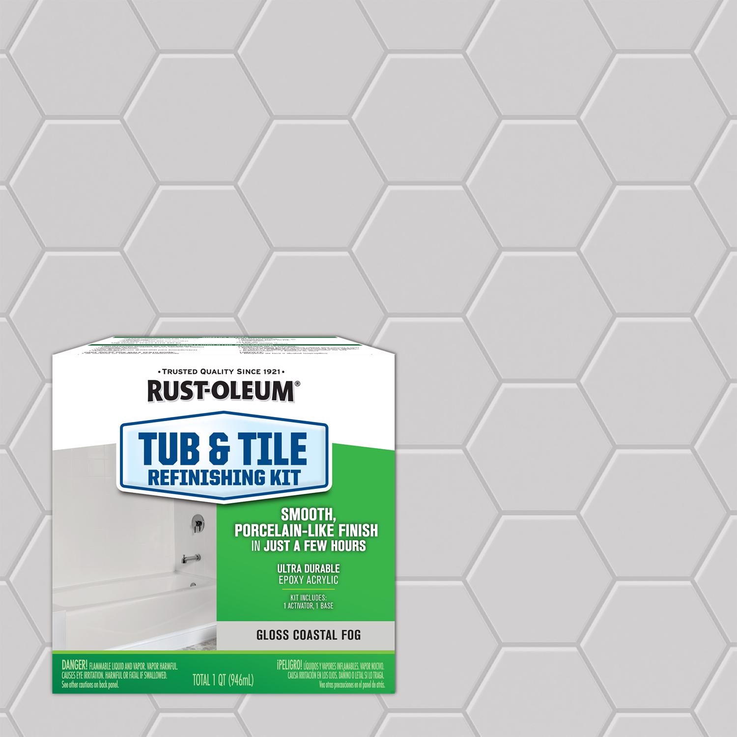 Rust-Oleum Specialty Gloss Coastal Fog Tub and Tile Refinishing Kit Interior 1 qt - Case of 4