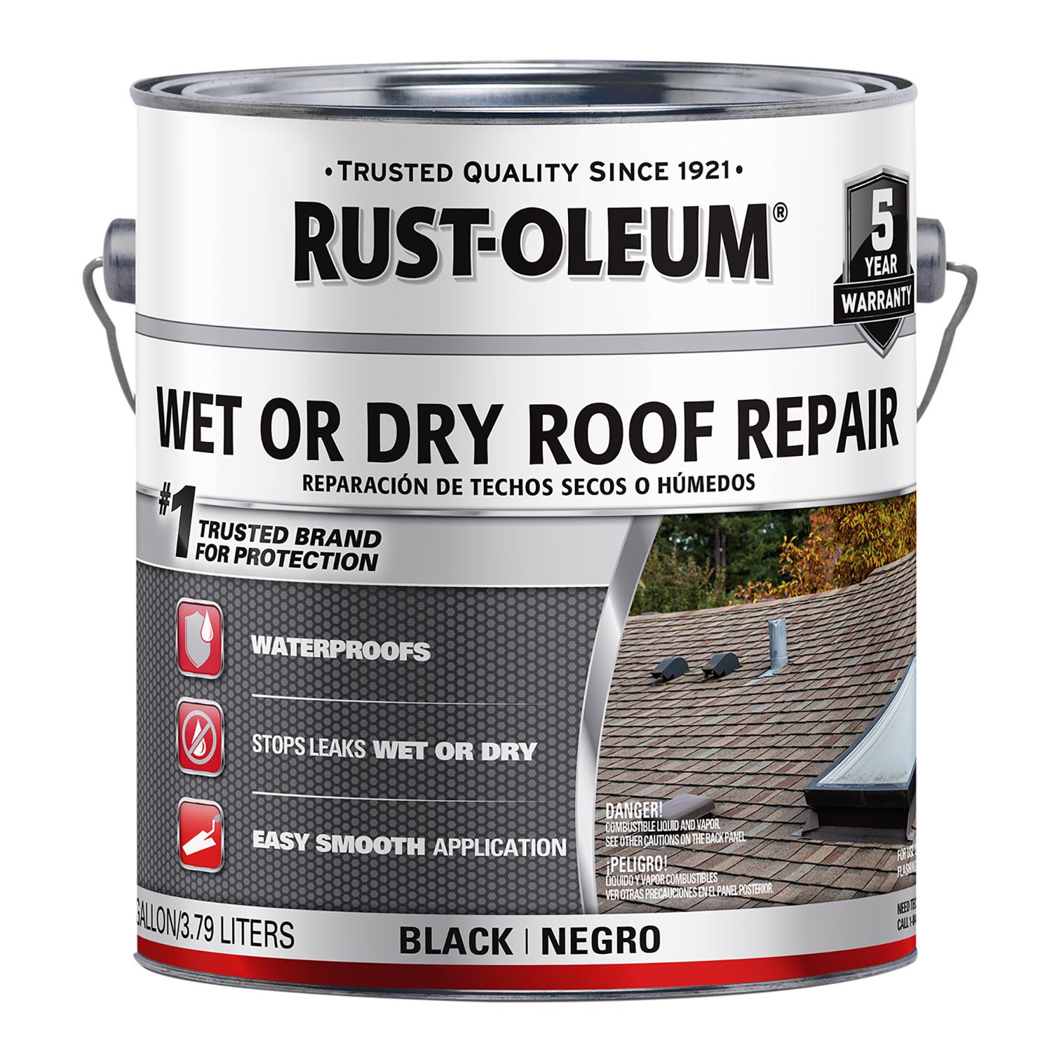 Rust-Oleum Black Asphalt Wet/Dry Surface Roof Cement 1 gal - Case of 2