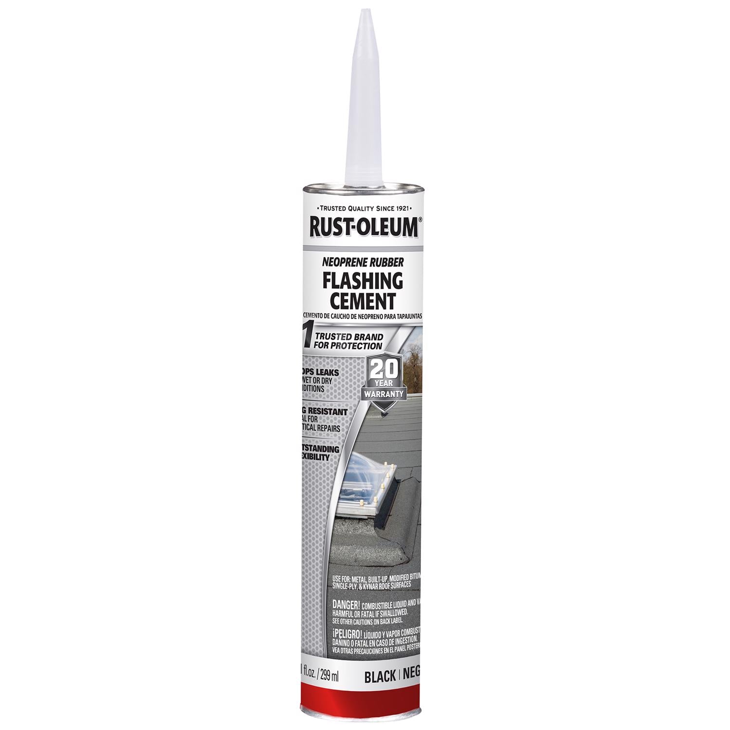 Rust-Oleum Black Neoprene Rubber Flashing Cement 10.1 oz - Case of 12