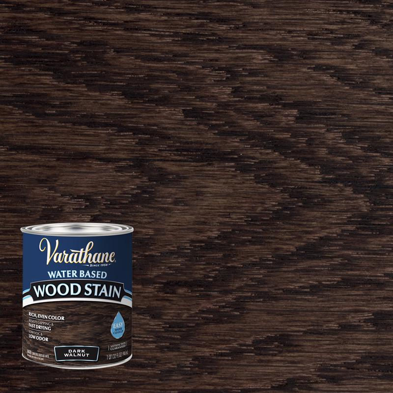 VARATHANE - Varathane Semi-Transparent Dark Walnut Water-Based Wood Stain 1 qt - Case of 2