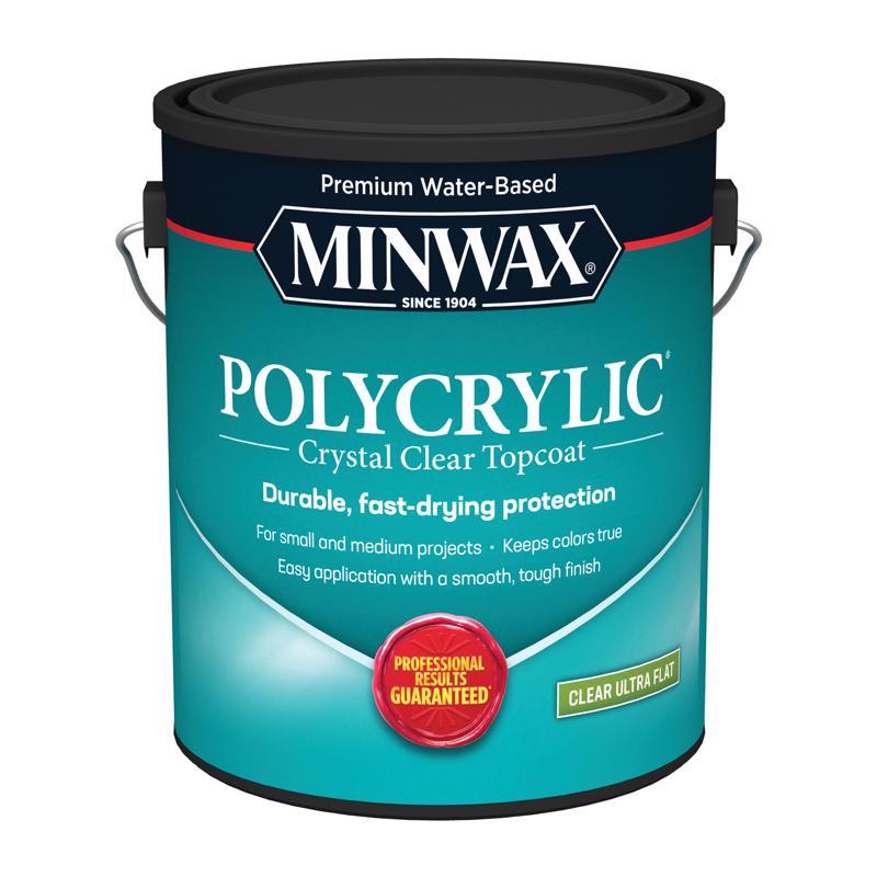 MINWAX - Minwax Polycrylic Ultra Flat Clear Water-Based Polycrylic Protective Finish 1 gal - Case of 2