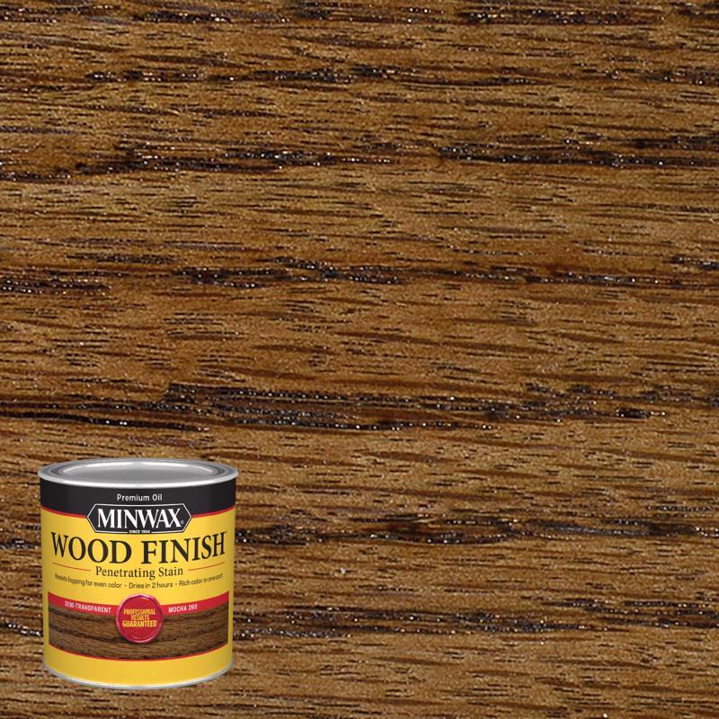 MINWAX - Minwax Wood Finish Semi-Transparent Satin Mocha Oil-Based Penetrating Wood Stain 0.5 pt - Case of 4