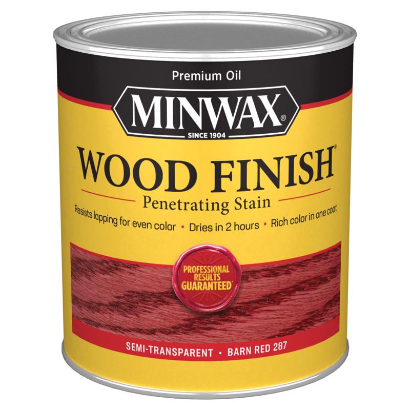 MINWAX - Minwax Wood Finish Semi-Transparent Barn Red Oil-Based Penetrating Wood Stain 1 qt - Case of 4