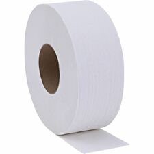 Genuine Joe 2-ply Jumbo Roll Dispenser Bath Tissue - 2 Ply - 3.30" x 650 ft - 3.30" Core - White - 12 / Carton