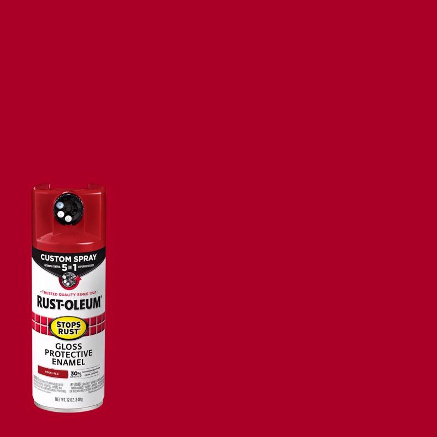 Rust-Oleum Stops Rust Custom Spray 5-in-1 Gloss Regal Red Spray Paint 12 oz - Case of 6