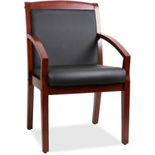 Lorell Sloping Arms Wood Frame Guest Chair [CHAIR;GUEST;BLK/CHY;FAB-EA]