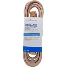 Compucessory Heavy Duty Indoor Extension Cord - 14 Gauge - 125 V AC / 15 A - Beige - 9 ft Cord Length - 1