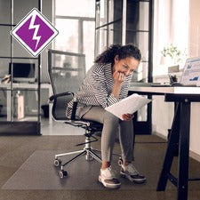 Computex&reg; Anti-Static Vinyl Rectangular Chair Mat for Carpets up to 3/8" - 48" x 60"