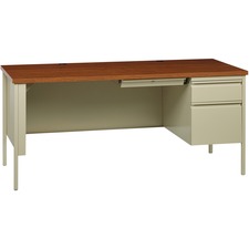 Lorell Fortress Series 66" Right-Pedestal Desk [DESK;RH;PED;66X30X29.5;PYOK-EA]