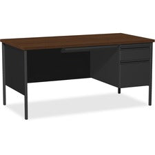 Lorell Fortress Series 66" Right-Pedestal Desk [DESK;RH;PED;66X30X29.5;BKWT-EA]