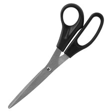 Sparco 8" Bent Multipurpose Scissors - 8" Overall Length - Bent - Stainless Steel - Black - 2 / Pack
