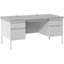 Lorell Fortress Series Double-Pedestal Desk [DESK;DBLPED;30X60;GRY;GRY-EA]